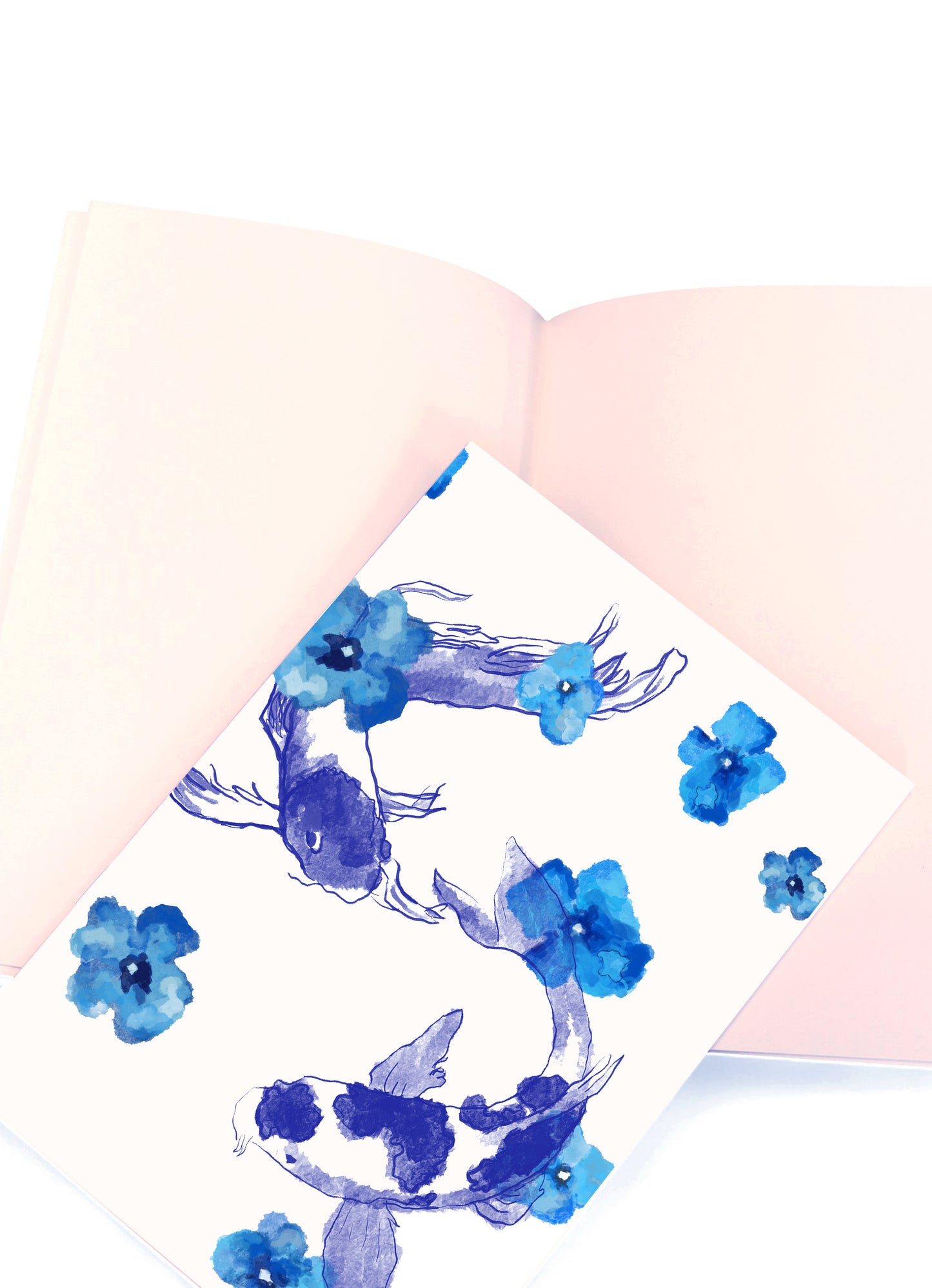 KOI WITH FLOWERS UNDERWATER NOTEBOOK