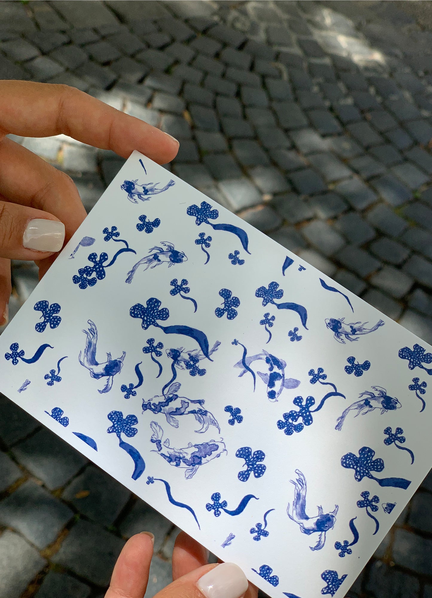 BLUE KOI POSTCARD