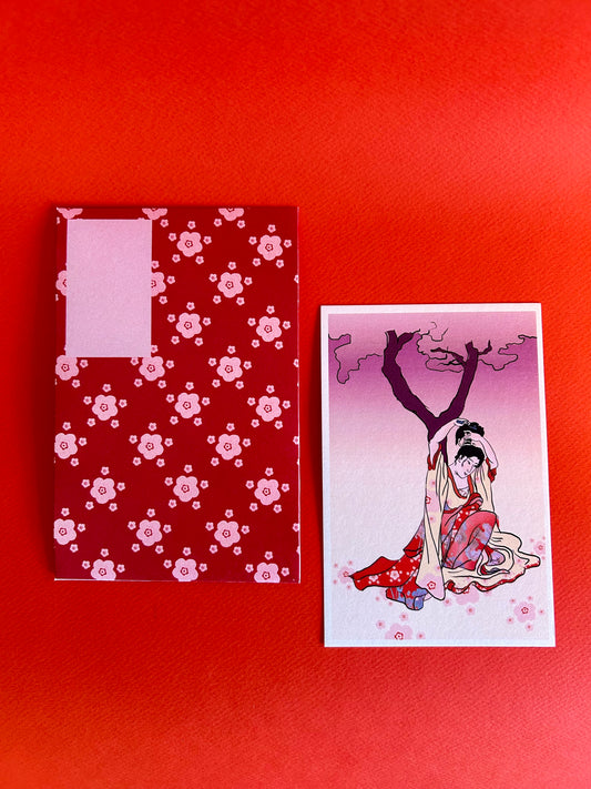 Cherry Blossom Envelope & Postcard