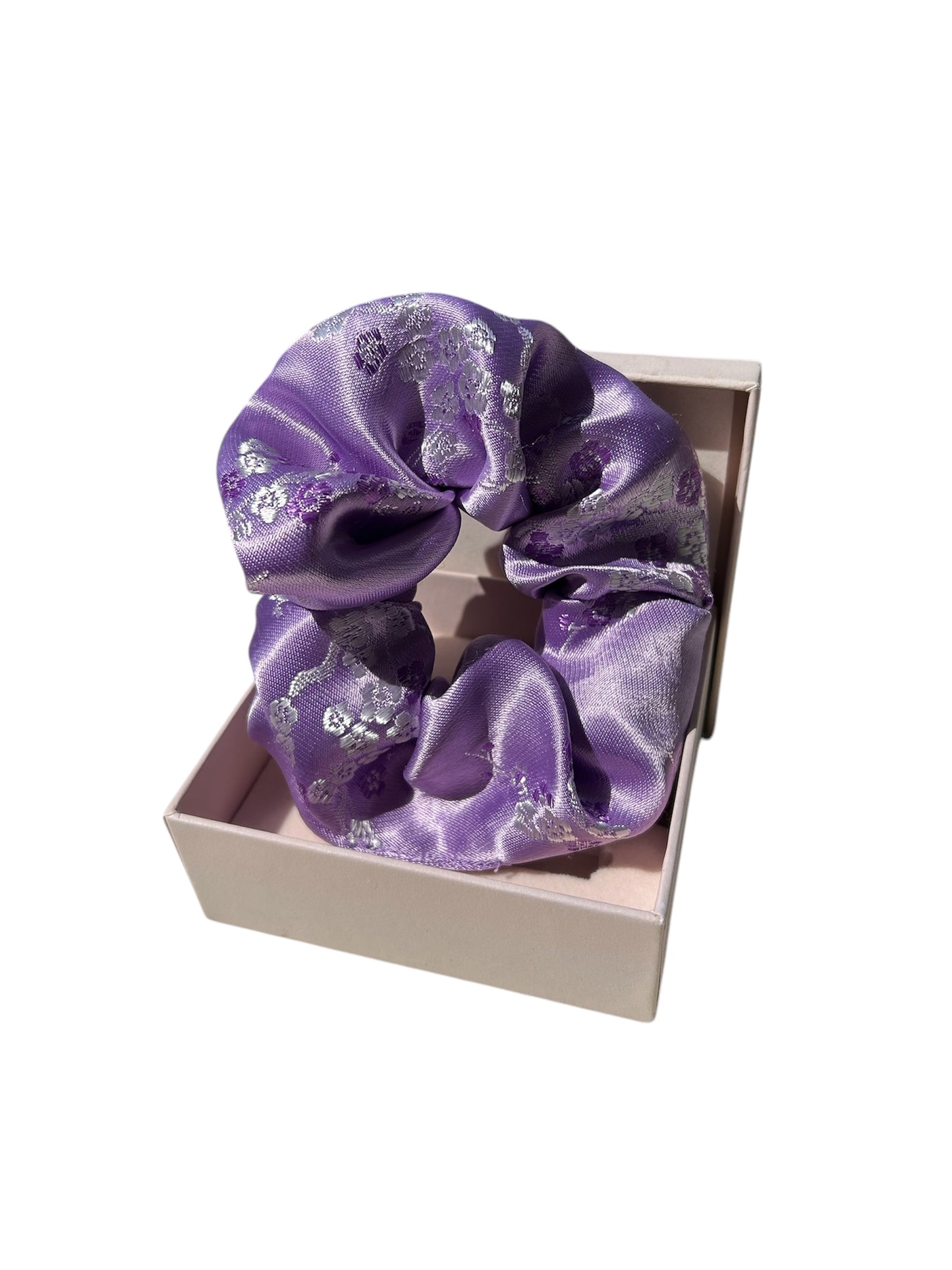Silk Cherry blossoms Scrunchie
