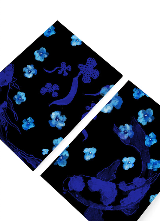 KOI WITH FLOWERS UNDERWATER NOTEBOOK