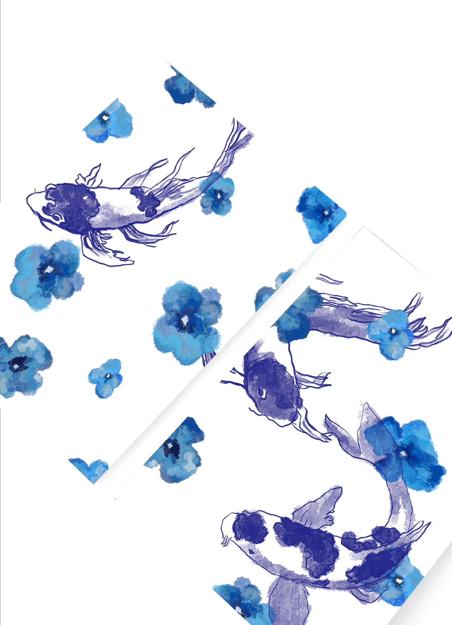 KOI WITH FLOWERS UNDERWATER NOTEBOOK